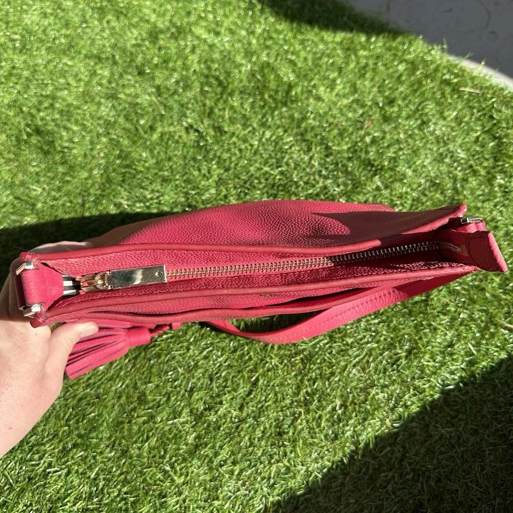 Kate Spade Orchard Street Hemsley‎ Saddle Bag Pink Pebbled Leather Crossbody